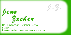 jeno zacher business card