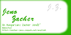 jeno zacher business card